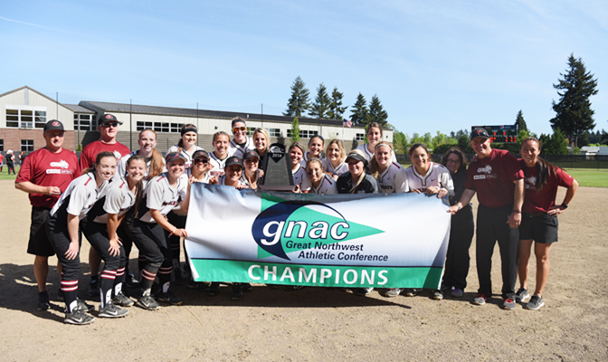Central Washington is the third GNAC team to win both the regular season and GNAC Championships trophies. Photo by Paul Dunn.