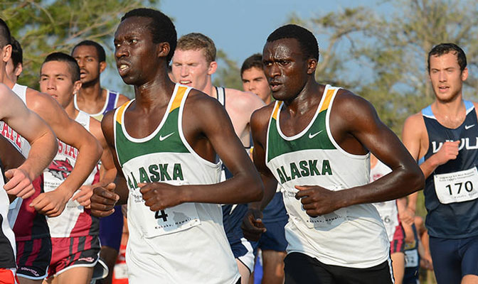 Micah Chelimo (4) won three events at Nampa to lead UAA to a second-place finish in the GNAC Indoor Championships.