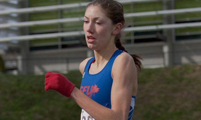 Simon Fraser's Helen Crofts is the NCAA Division II national leader in 800 (Photo by Ron Hole)