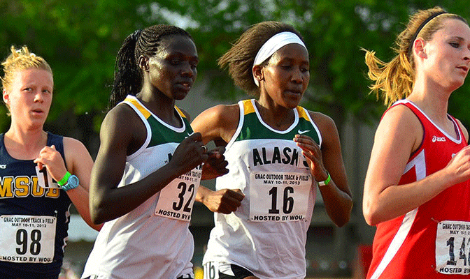 Susan Tanui (32) and Ruth Keino (16) were selected National Track Athletes of the Week (Photo by Tim Miller)
