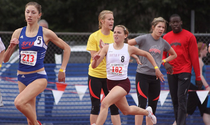 Simon Fraser's Helen Crofts (213) and Seattle Pacific's McKayla Fricker (182) have the No. 1 and No. 3 ranked times in Division II in the 800 meters.