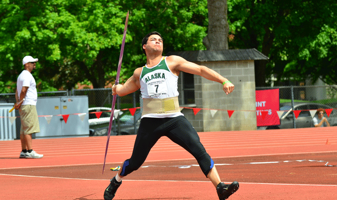 Franz Burghagen was one of three GNAC athletes to earn All-American honors Saturday in the men's javelin.
