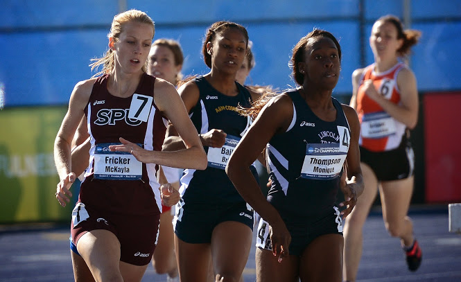 McKayla Fricker won the 800 meter title at the NCAA national meet last Saturday.