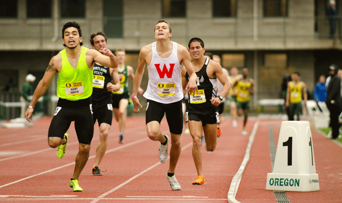 WOU's Josh Hanna was clocked in a time of 1:50.45 in the 800 Friday at Corvallis.