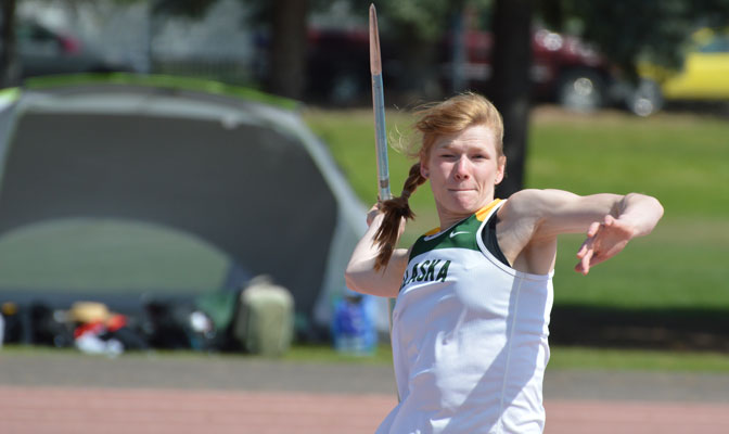 Karolin Anders posted the fourth best score in GNAC history in finishing second Friday in the NCAA heptathlon.