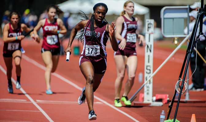 Jahzelle Ambus was crowned the GNAC 400 meters champion at the GNAC Championship meet last weekend at Western Oregon.