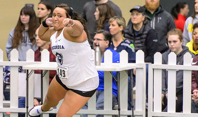 Concordia's McKenzie Warren has set the GNAC record in the women's shot put two weeks in a row. She is currently 17th in the event among all collegiate athletes.