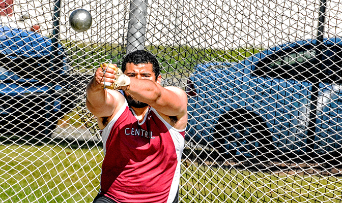 Central Washington's Armando Tafoya won all three of his events at the Spike Arlt Invitational and posted the GNAC's top mark to date in the discus.