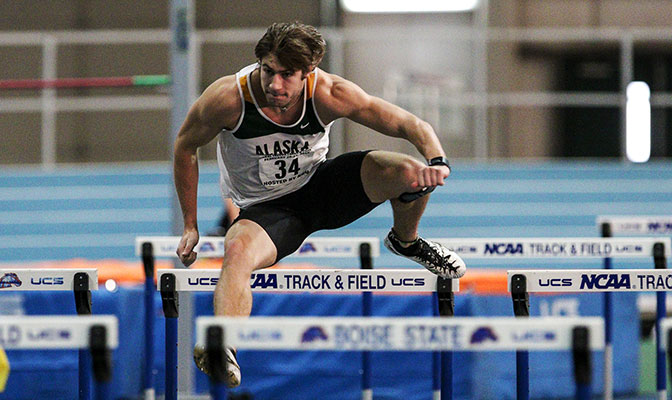 Alaska Anchorage's Cody Thomas seeks to become the second four-time champion in GNAC history in the pentathlon. Photo by Loren Orr.