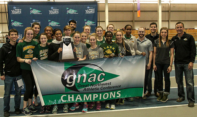 Alaska Anchorage scored 164 points in both the men's and women's competition for the first sweep of the team titles in meet history.