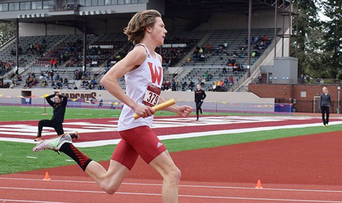 Western Oregon's David Ribich's time of 3:43.61 in the 1,500 meters at the Bryan Clay Invitational bettered the GNAC record by over a second.