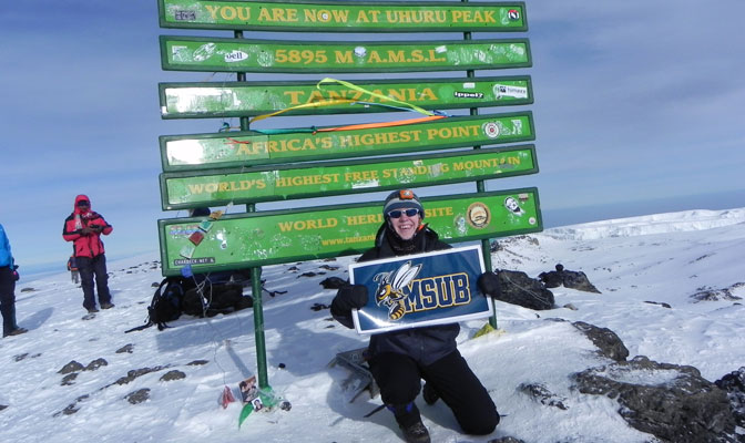 MSUB volleyball coach Lisa Axel reached the summit of Kilimanjaro during her holiday break.