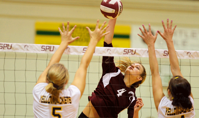 Seattle Pacific's Madi Cavell (4) had 46 kills in two road victories.