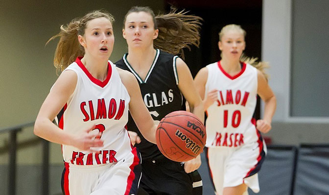 Kia Van Laare (2) and Kristina Collins (10) have helped lead Simon Fraser to a No. 9 national ranking (Photo by Ron Hole).