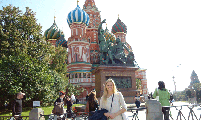 Benson visits  the famous St. Basil's Cathedral in Moscow.