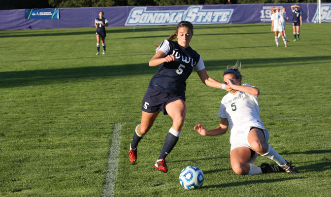 Miles (in action last week against Sonoma State) scored WWU's only goal in 2-1 loss.