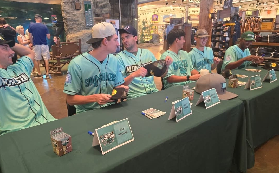 Mississippi Mud Monsters players at a retail corporate appearance