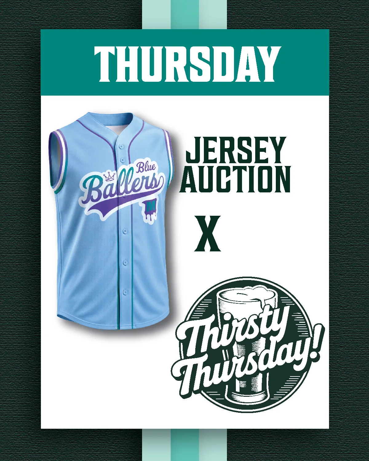 Prostate Cancer Awareness Night and Thirsty Thursday promotional graphic for August 13