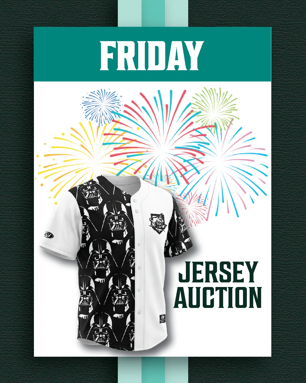 Star Wars Night jersey and fireworks promotional graphic for August 14