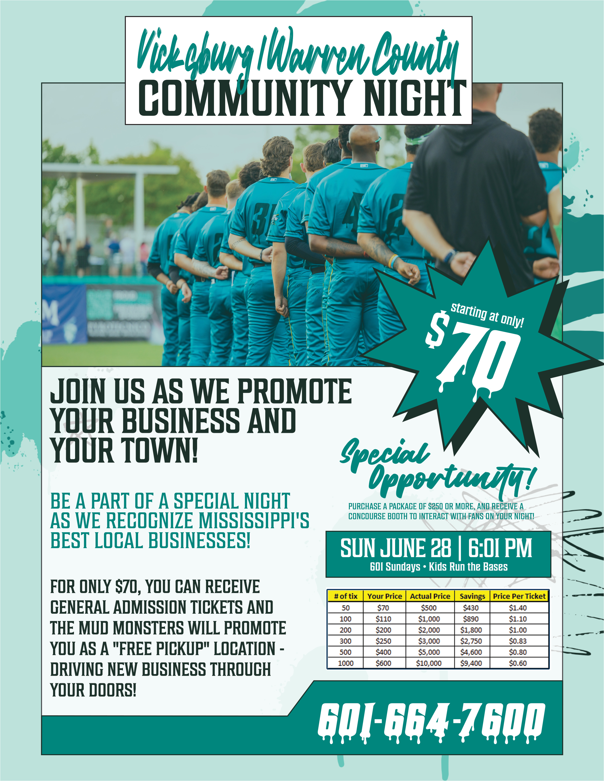 Vicksburg Warren County Community Night flyer