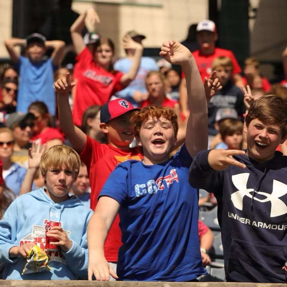 Students and fans enjoying a field trip day at Trustmark Park