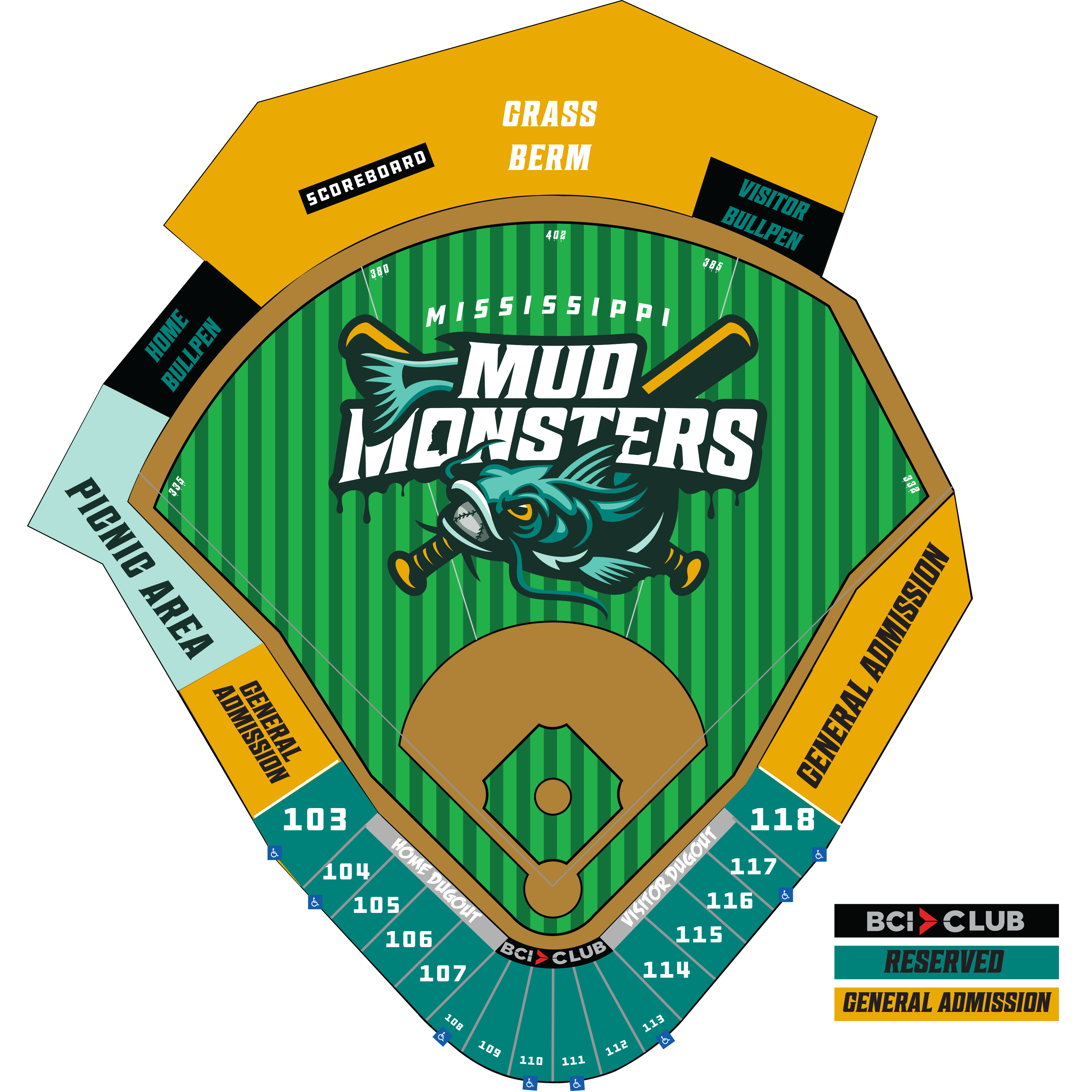 Trustmark Park Stadium Map