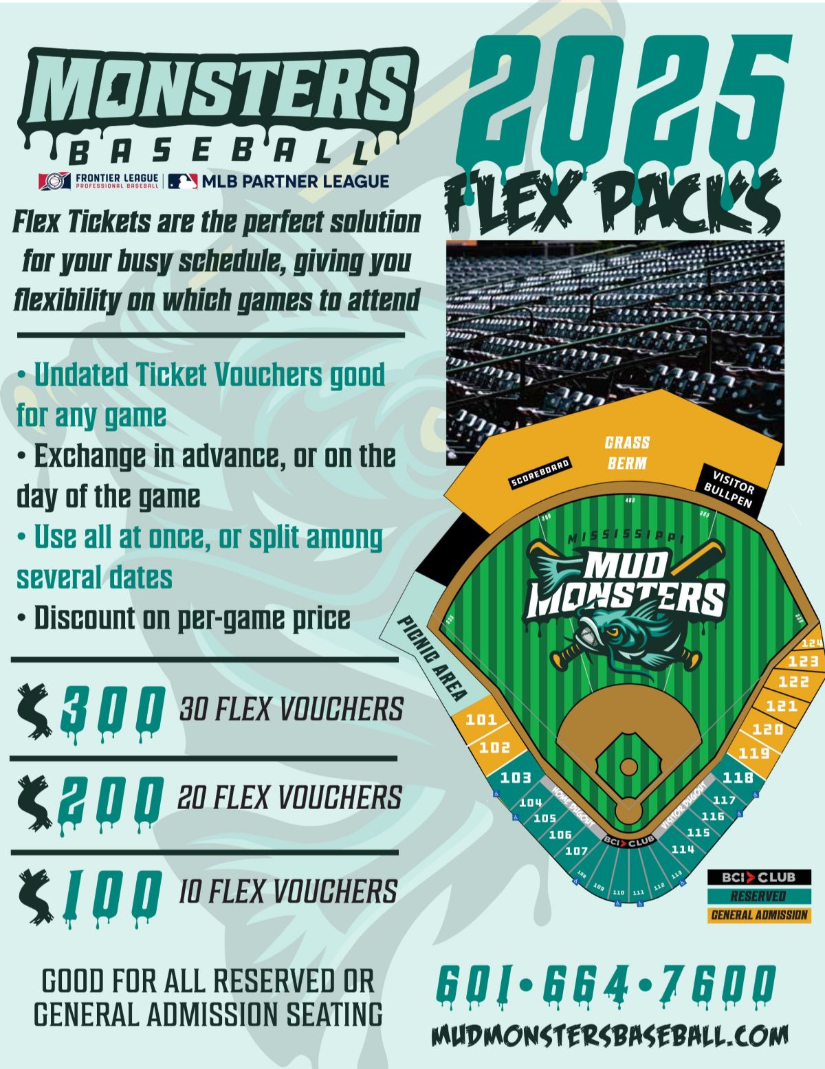 Mississippi Mud Monsters 2025 Flex Tickets