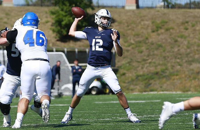 Butler's Will Marty led the Bulldogs to 16 fourth-quarter points in an upset of Youngstown State, Saturday.