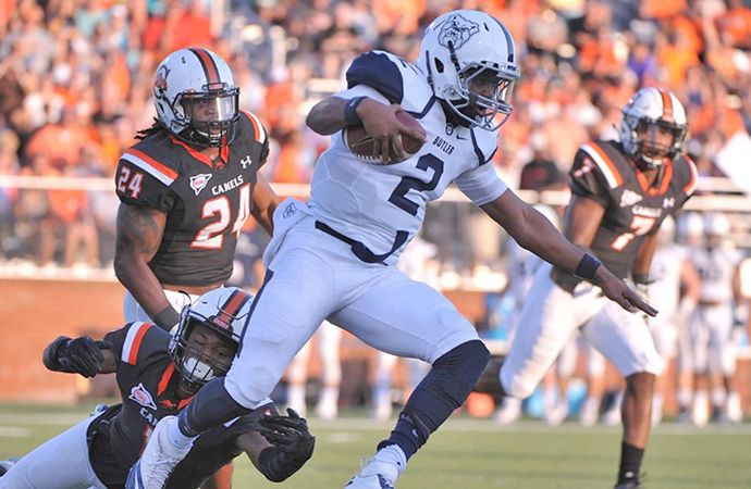 Butler quarterback Malcolm Weaver ran for 110 yards on six carries, including a 90-yard scamper that tied the game at Davidson, Saturday.