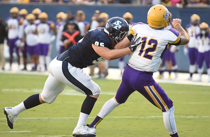 San Diego's Jonathan Petersen led all PFL tackles with 3 tackles for loss in Week 1.
