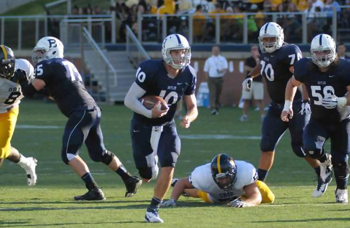 Butler quarterback Matt Lancaster had 196 total offensive yards in Butler's loss to Tennessee State, Saturday.