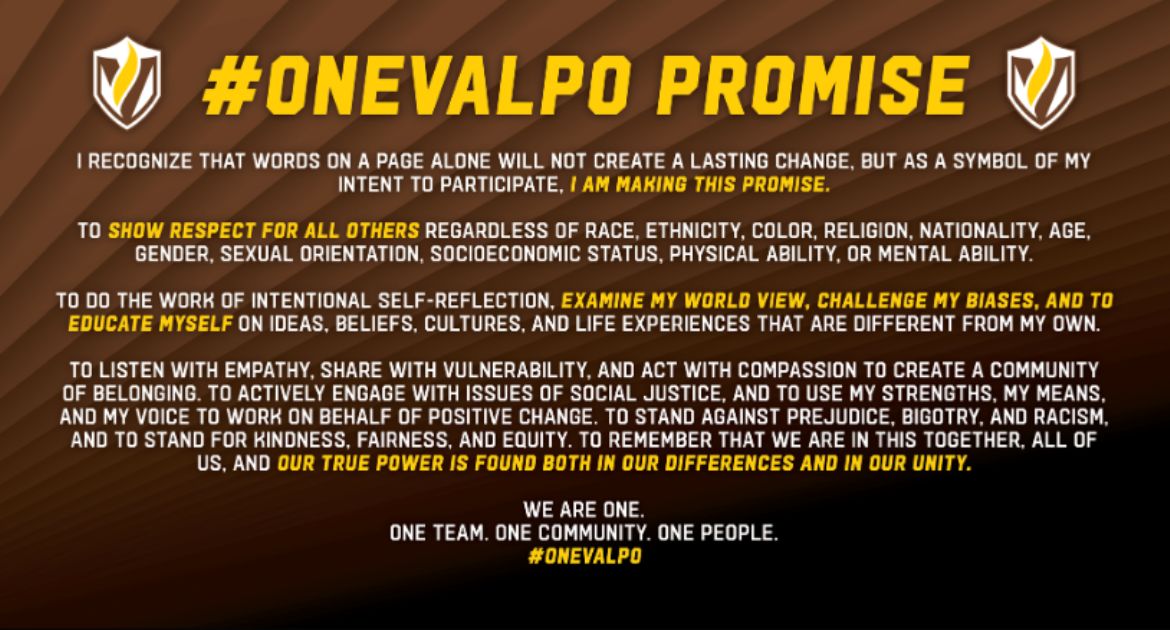 Volleyball Shining Light on #oneVALPO Promise Friday Evening