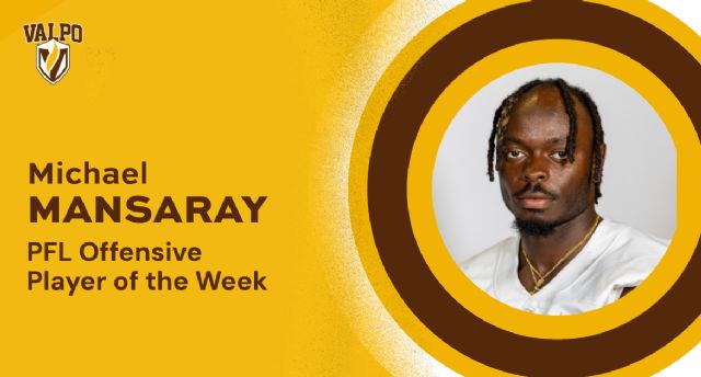 Mansaray and Hawk honored: Valpo receives two weekly PFL awards