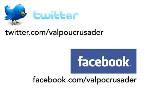 Follow the Crusader on Twitter and Facebook for the Latest Valpo News!