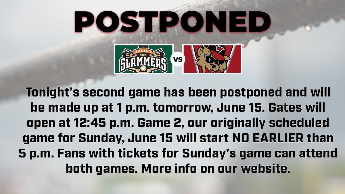 Game 2 Postponed, To Be Made Up Sunday at 1 p.m.