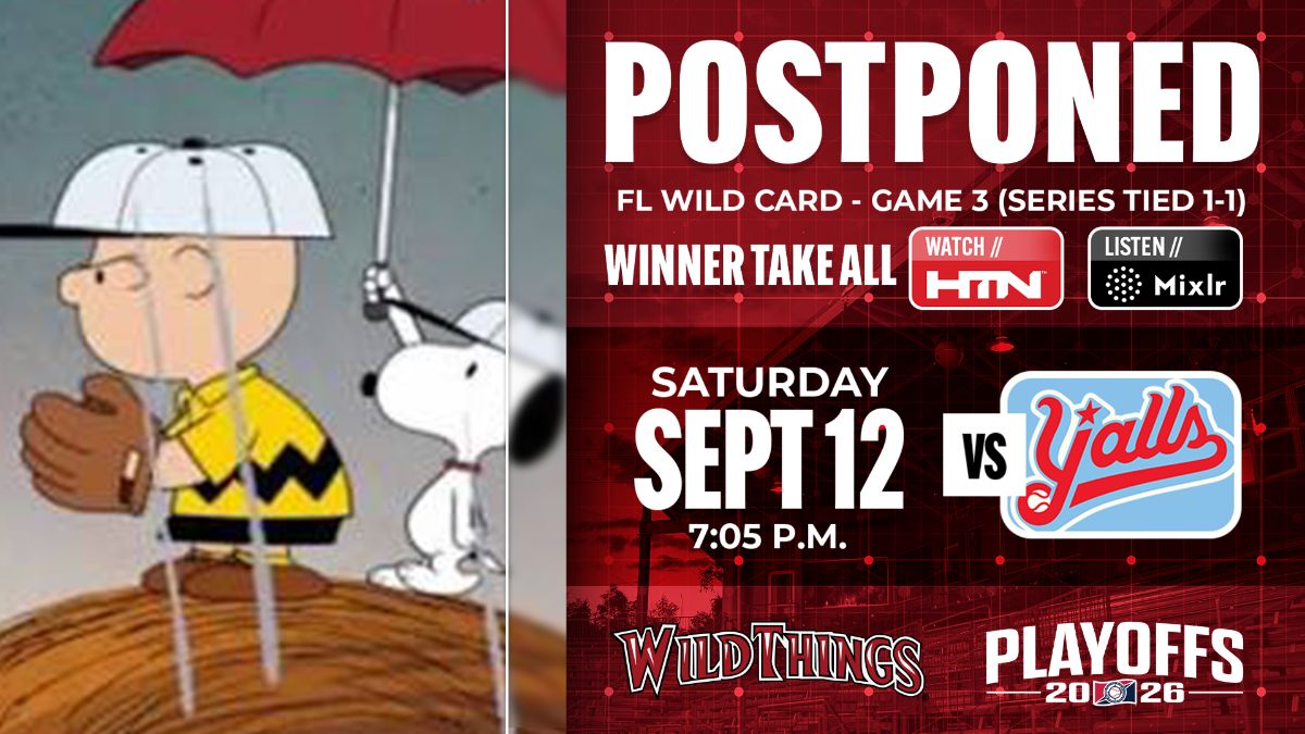 Game 3 Postponed to Sunday at 1:05 p.m.