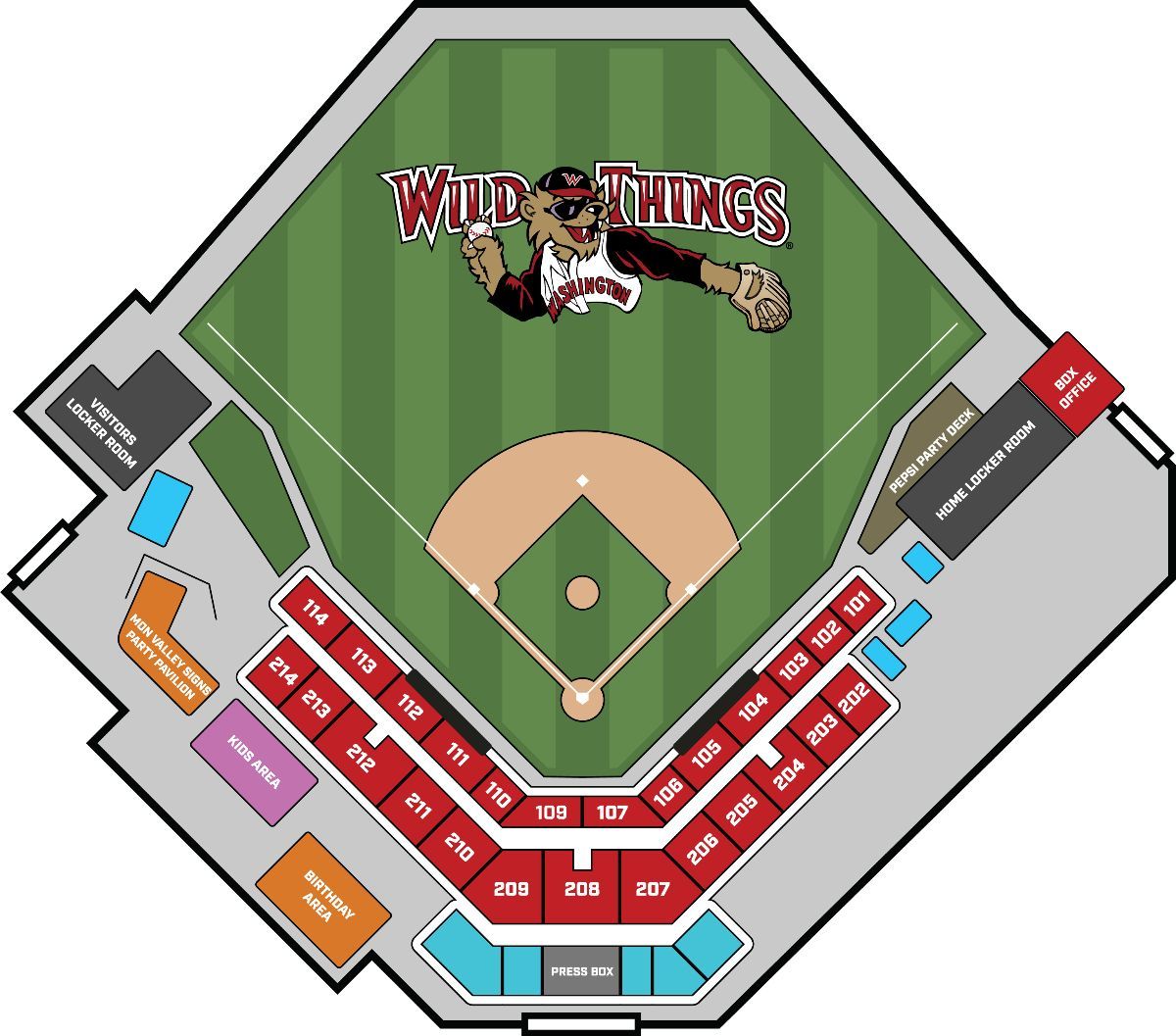 Seating Chart  Official Website of The Washington Wild Things