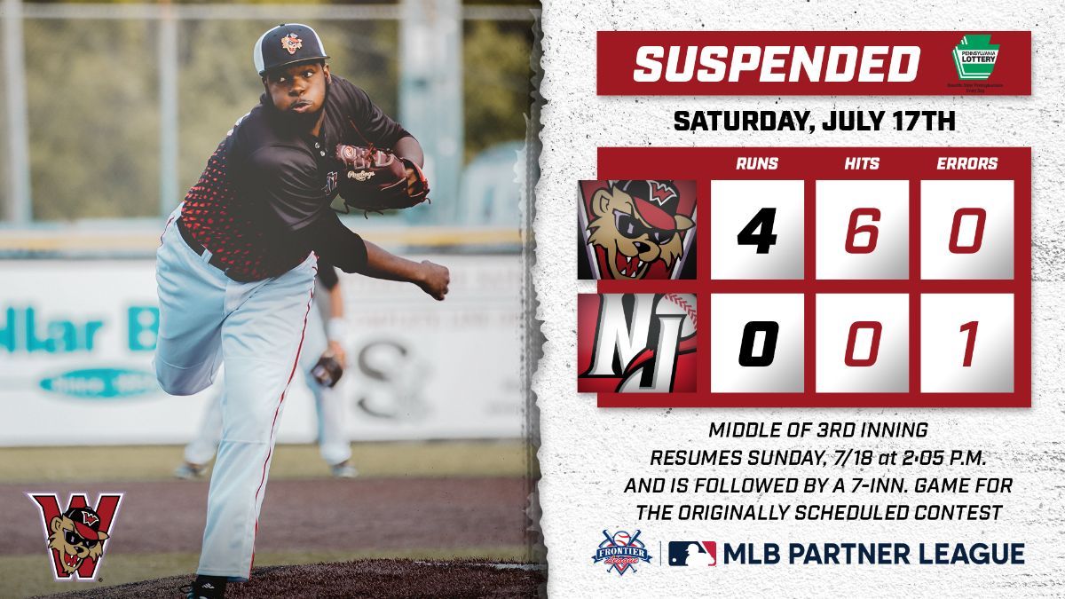 Saturday's Game Suspended With Wild Things Up 4-0