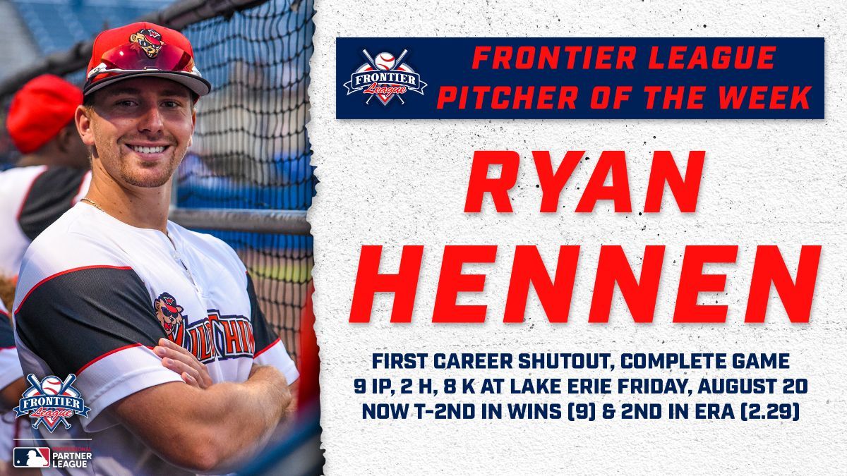Ryan Hennen Named FL Pitcher of the Week