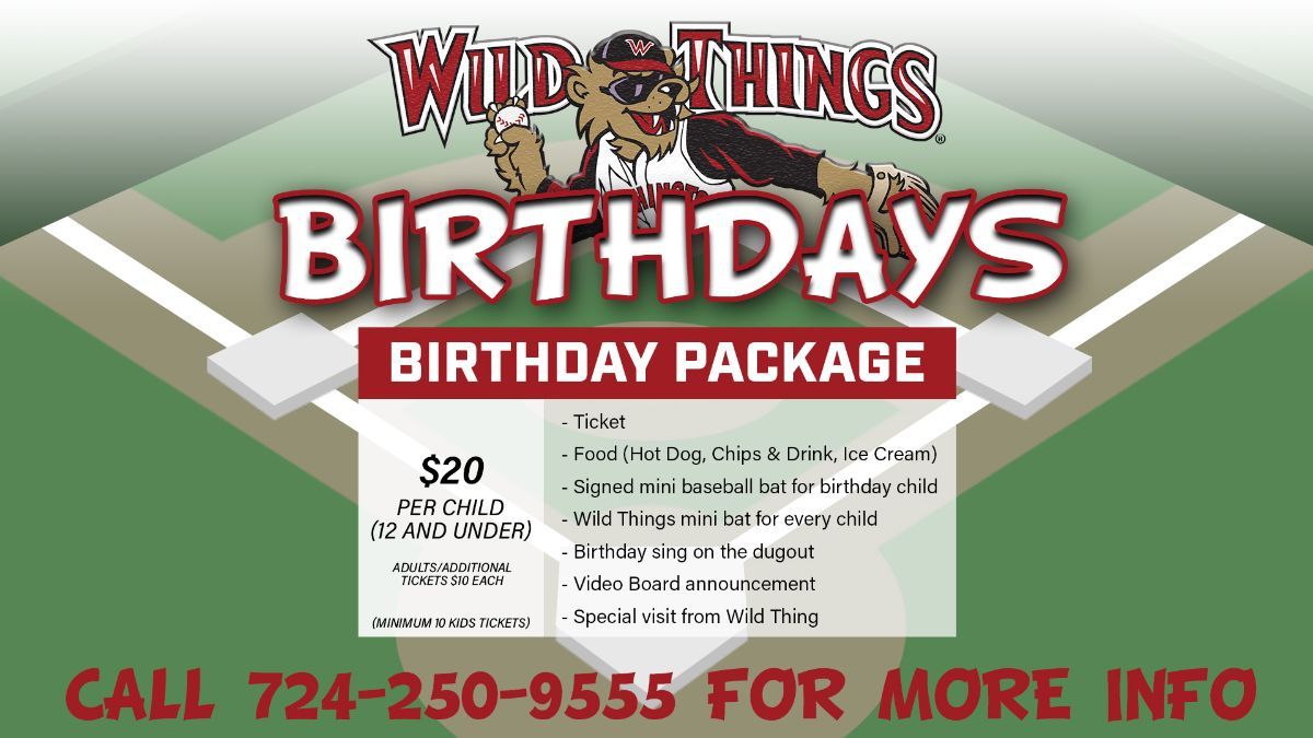 Book Your Son or Daughter's B-Day Party at Wild Things Park!